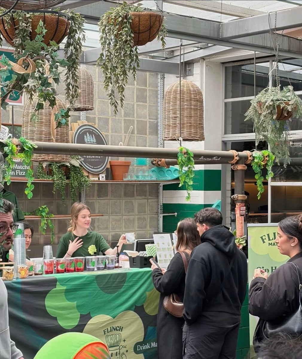 Flinch Matcha stall at a Melbourne market
